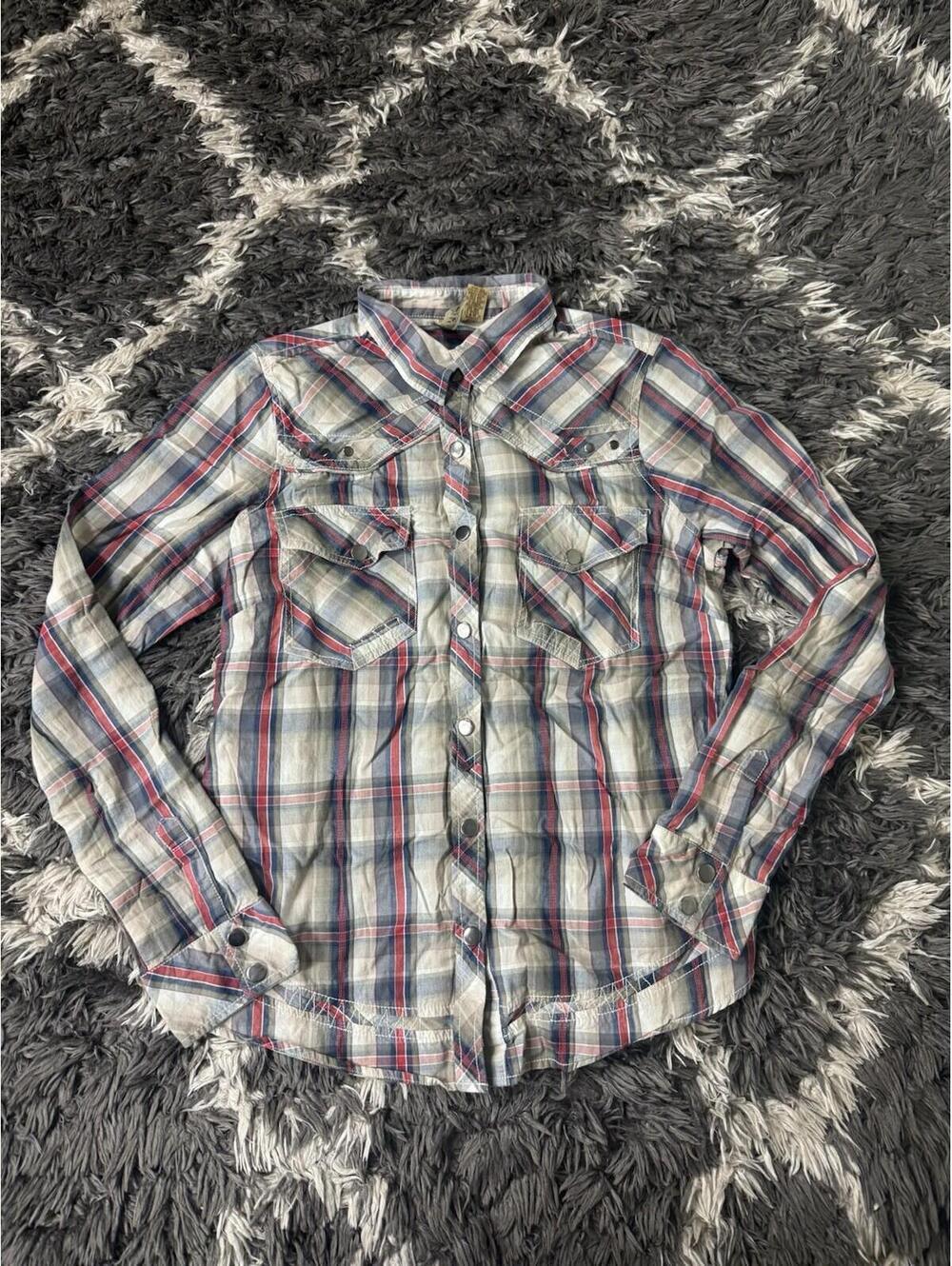 BKE Buckle Women’s Large Western Plaid Shirt Long Sleeve Button Down